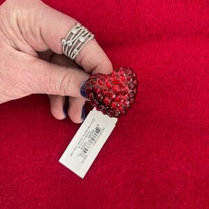 Red Heart Crystal Ring